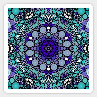 Dot Mandala Flower Purple Blue and White Sticker